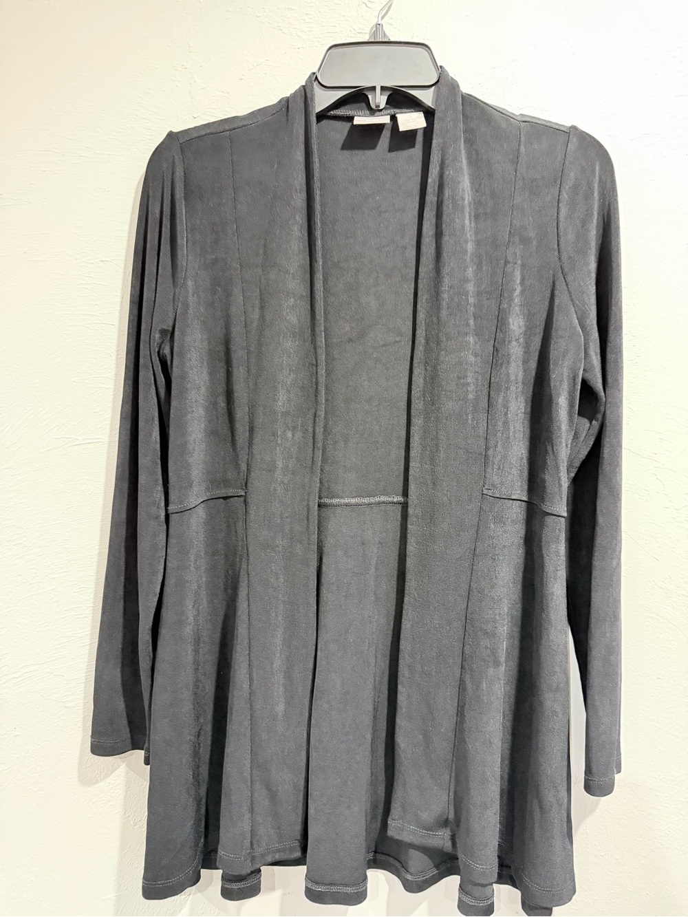 Chico’s Travelers Black Open Front Long Cardigan Size 0